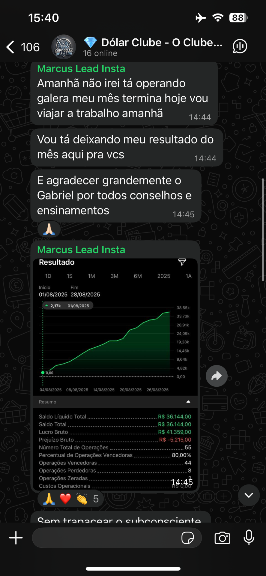 Resultado de aluno 3